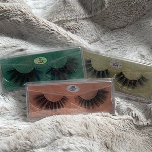three pairs of mink lashes